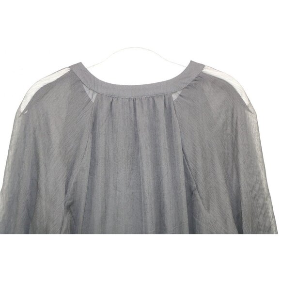 Joie Black Long Sheer Balloon Sleeve Chiffon Dress-XXL-Witchy-Goth - Picture 12 of 12